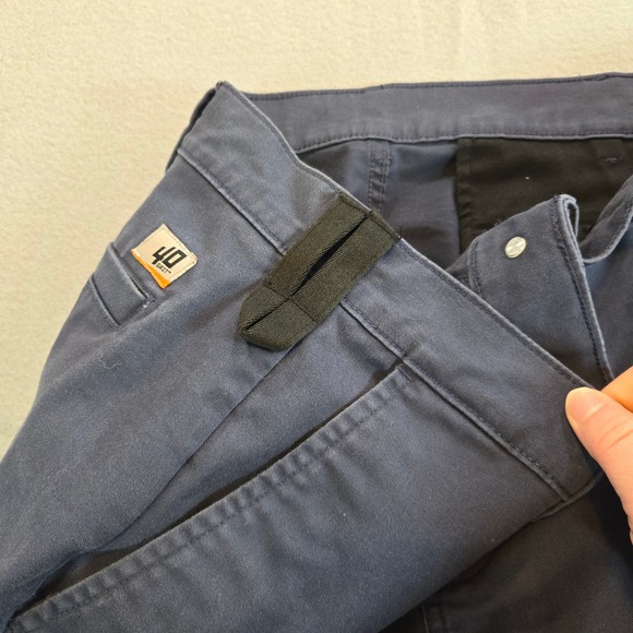 40 Grit Duluth Trading Co Mens Chino Pants Navy Blue Standard Fit 38x30 Stretch - Picture 2 of 5